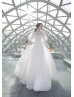 Long Sleeves Ivory Allover Leaf Lace Fabulous Wedding Dress
